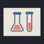Carte Postale Beaker & Test Tube Science Themed<br><div class="desc">Carte postale avec un joli dessin d'un tube d'essai et d'un bécher. Parfait pour les types scientifiques.</div>