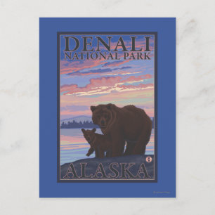 Carte Postale Bear and Cub - Denali National Park, Alaska