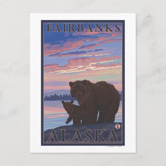 Carte Postale Bear and Cub - Fairbanks, Alaska (Devant)