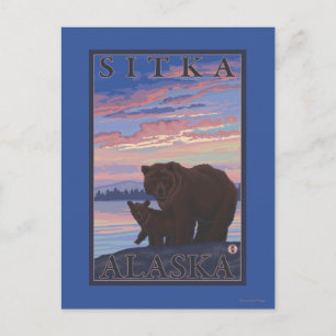 Carte Postale Bear and Cub - Sitka, Alaska