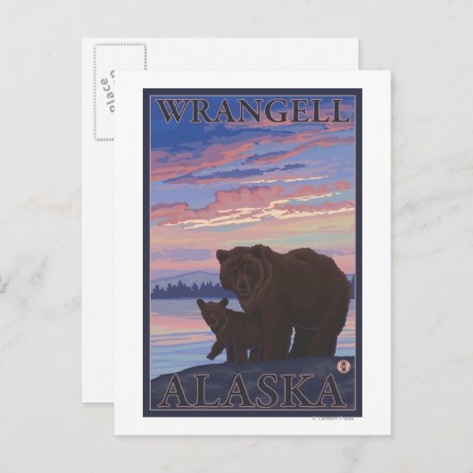 Carte Postale Bear and Cub - Wrangell, Alaska (Devant / Derrière)