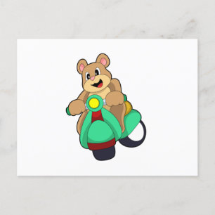 Carte Postale Bear as Biker with Scooter.PNG