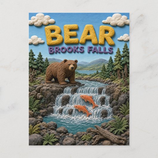 Carte Postale Bear Brooks Falls Moderne KlayKoo (Devant)