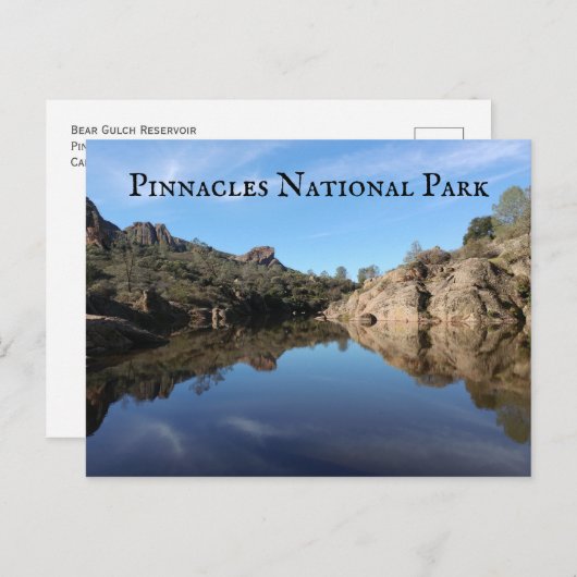 Carte Postale Bear Gulch Réservoir, Parc national Pinnacles, CA (Devant / Derrière)