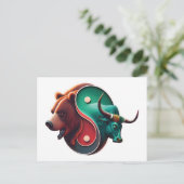 Carte Postale Bear vs Bull Trading (Debout devant)
