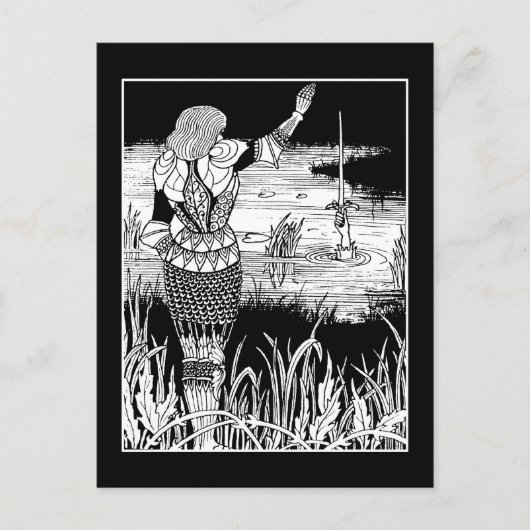 Carte postale Beardsley Knight Excalibur (Devant)