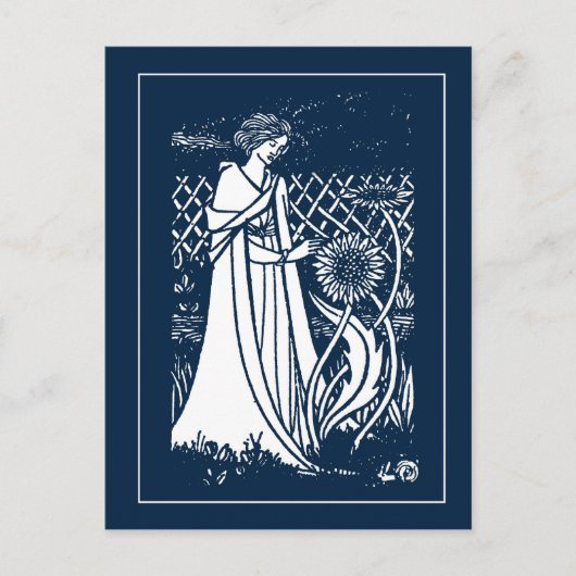 Carte postale Beardsley Lady & Sunflowers (Devant)