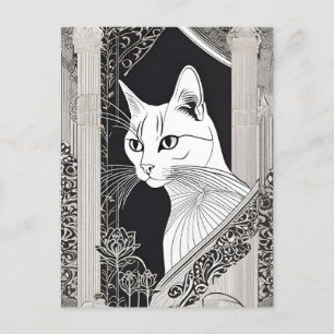 Carte postale Beardsley Style Chat