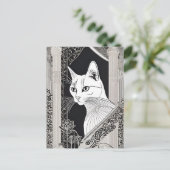Carte postale Beardsley Style Chat (Debout devant)