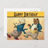 Carte Postale Bears de danse Joyeux anniversaire (Devant / Derrière)