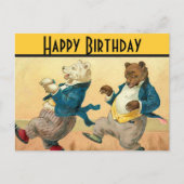 Carte Postale Bears de danse Joyeux anniversaire (Devant)