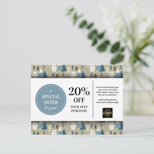 Carte Postale Bears Polaire d'hiver Coupon sur mesure rabais (Debout devant)