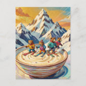 Carte Postale bears ski to a bowl of porridge (Devant)