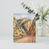 Carte Postale Beartooth Highway Montana Watercolor Peinture (Debout devant)