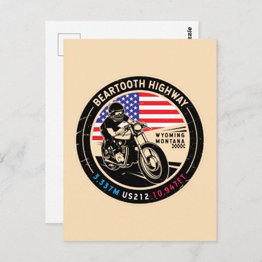 Carte Postale Beartooth Highway Toutes les routes américaines Mo (Devant / Derrière)
