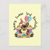 Carte Postale Beary Sweet 3e Anniversaire Tshirts et cadeaux (Devant)