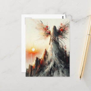 Carte Postale Beatiful Fairy sur la montagne à Sunrise