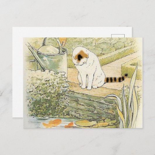 Carte Postale Beatrix Potter - Chat Blanc (Devant / Derrière)