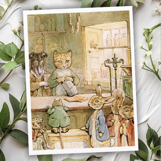 Carte Postale Beatrix Potter Le conte du gingembre et des chaton
