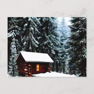 Carte Postale Beau Abstrait Petit Cabine d'hiver