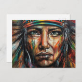 Carte Postale Beau Amérindien (Devant / Derrière)
