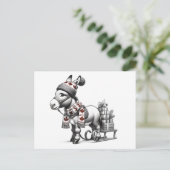 Carte Postale Beau âne de Noël canadien (Debout devant)