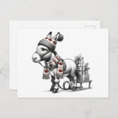 Carte Postale Beau âne de Noël canadien (Devant / Derrière)