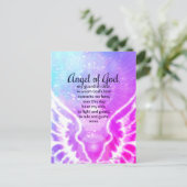 Carte Postale Beau Ange de Dieu Prière Aquarelle rose (Debout devant)