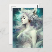 Carte Postale Beau animal fantastique Wolf (Devant / Derrière)