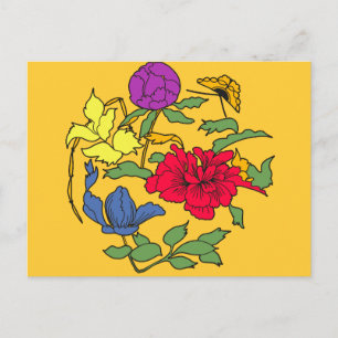 Carte Postale Beau Art Fleur Japonais