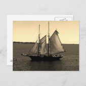 Carte Postale Beau bateau sur l'Océan (Devant / Derrière)