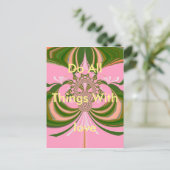 Carte Postale Beau bébé rose vert et blanc Kaleidoscope (Debout devant)