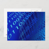 Carte Postale Beau Bleu Binary (Devant / Derrière)