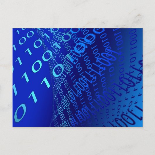 Carte Postale Beau Bleu Binary (Devant)