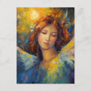 Carte Postale Beau Bleu Jaune Angel Glows