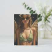 Carte Postale Beau Blond Fumer Angel (Debout devant)