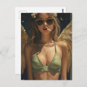 Carte Postale Beau Blond Fumer Angel (Devant / Derrière)