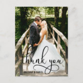 Carte Postale Beau Calligraphie Script Merci Mariage (Devant)