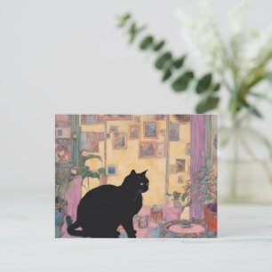 Carte Postale beau chat noir