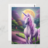 Carte Postale Beau Cheval de licorne Whimsical (Devant / Derrière)
