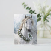 Carte Postale Beau cheval Joyeux Noël Saison (Debout devant)