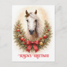 Beau cheval Joyeux Noël Saison Fêtes