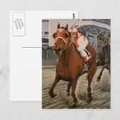 Carte Postale Beau cheval ravit les propriétaires en course clas (Devant / Derrière)