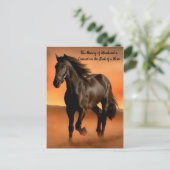 Carte Postale Beau Cheval Sur Orange Sunrise (Debout devant)