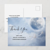 Carte Postale Beau ciel bleu avec cygnes volants (Devant / Derrière)