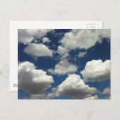 Carte Postale Beau Ciel Bleu avec Nuages Blancs Puffy (Devant / Derrière)
