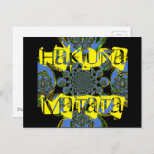 Carte Postale Beau cool royal bleu noir kaléidoscope art (Devant / Derrière)