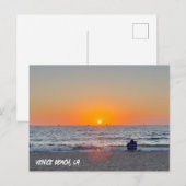 Carte Postale Beau coucher de soleil d'été - Venice Beach, CA (Devant / Derrière)