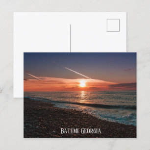 Carte Postale Beau coucher de soleil en mer. Batumi Géorgie