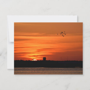 Carte Postale Beau coucher de soleil en silhouette